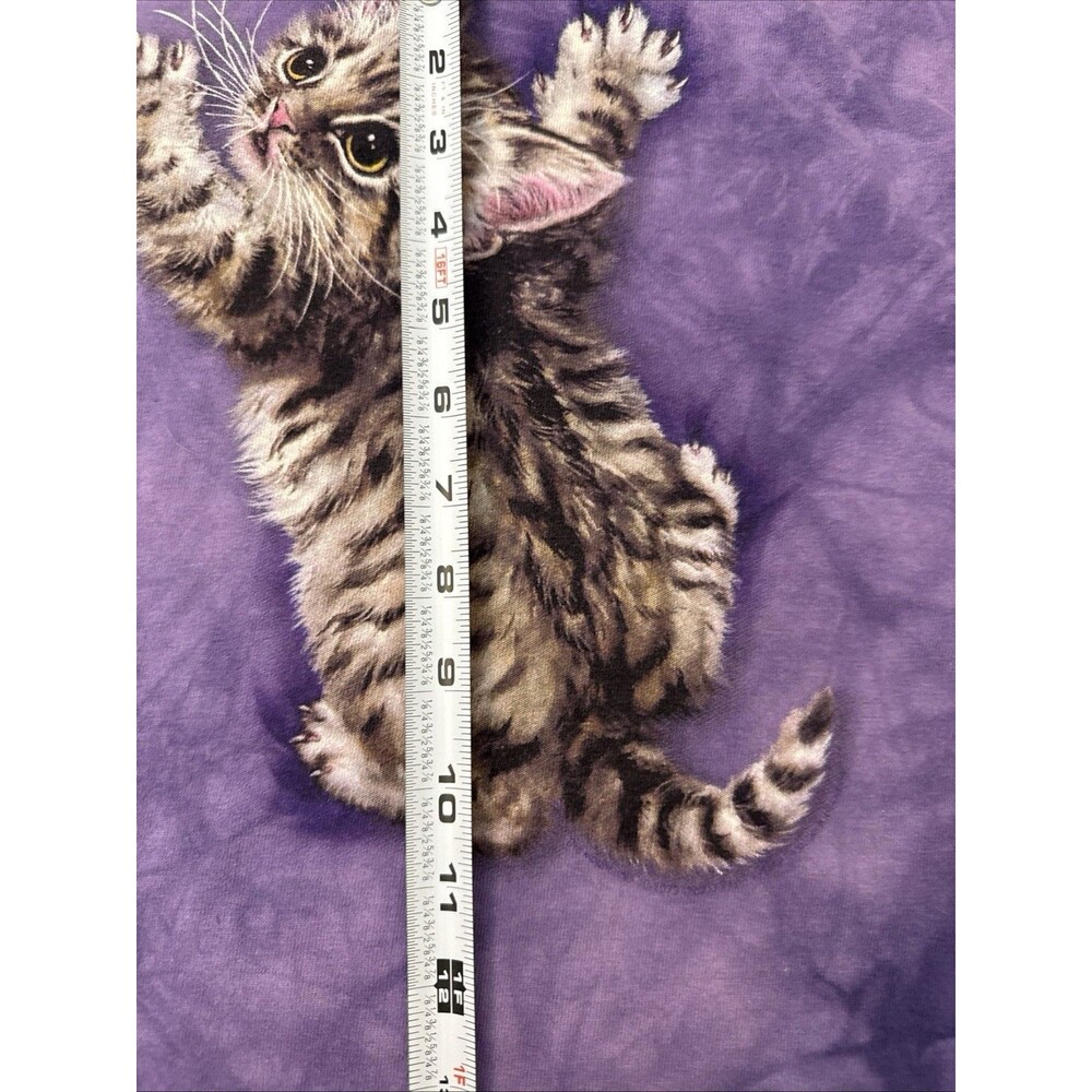 Vintage The Mountain Pocket Mouse w/ Kitten T-Shirt Tie Dye Purple 90s Sz Large - Picture 14 of 16